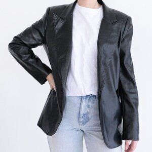 Generation Love New York Hudson Vegan Leather Black Single Button Blazer Xl